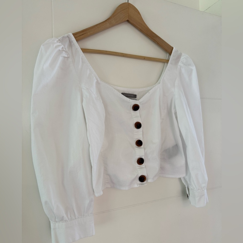 Urban Outfitters Cotton Blend Cropped Blouse, size medium. - Picture 2 of 8
